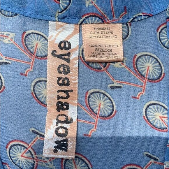 Eyeshadow Bicycle sleeveless semi sheer top with neck tie - Picture 8 of 9